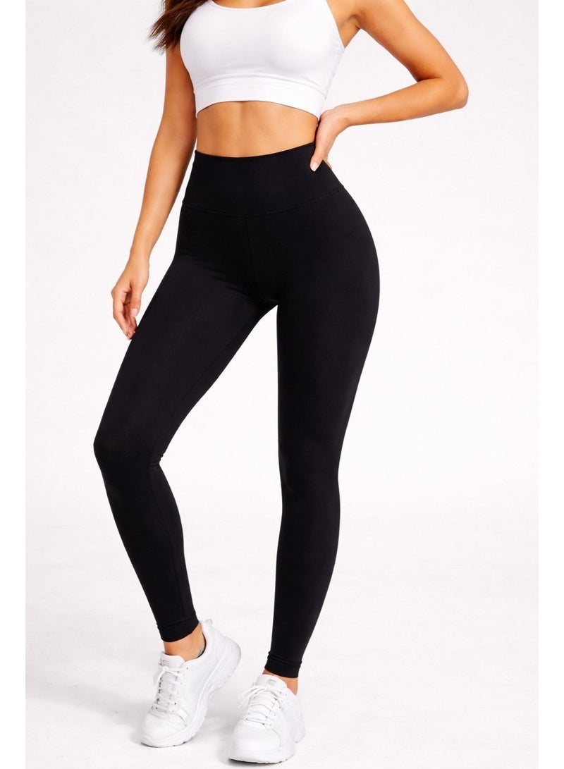 Mega Women's Soft and Comfortable Lycra Leggings (Lingers) - Solid Color, High Waist - Image 3